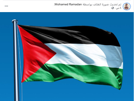 محمد رمضان يضع علم فلسطين
