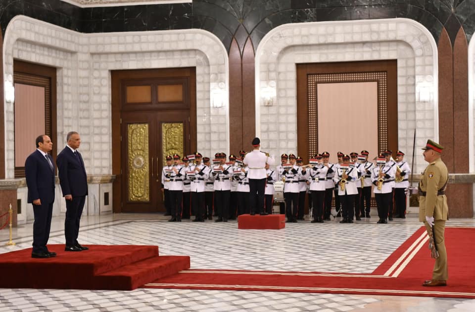 استقبال الرئيس عبد الفتاح السيسي بالعاصمة بغداد