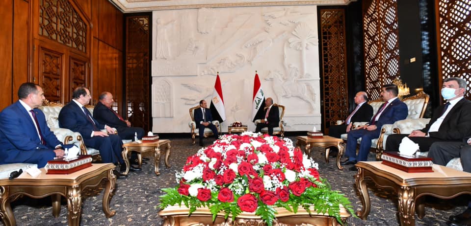 استقبال الرئيس عبد الفتاح السيسي بالعاصمة بغداد